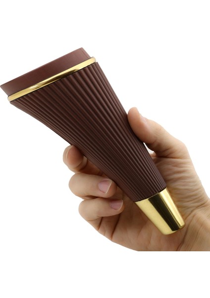 Iron Lüks Mobilya Kanepe Sehpa Tv Ünitesi Koltuk Ayağı 19 cm Ahşap Desenli Gold Baza Ayakları