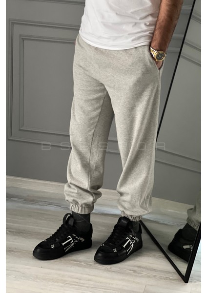 Unisex Içi Şardonlu Lastikli Paça Salaş Eşofman Altı Kalın Kumaş Jogger