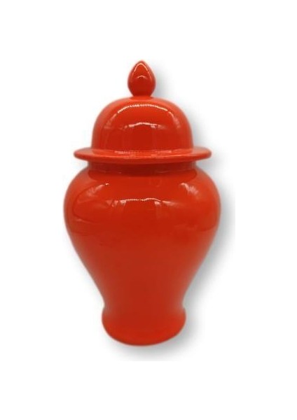Crearthome Turuncu Siyah-Beyaz Desenli 28 cm Şah Küp SZR-KVZ-009