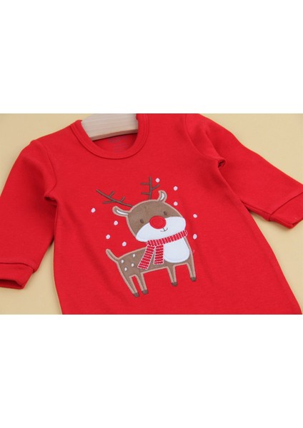 Geyik Nakışlı Patiksiz Yeniyıl Bebek Tulumu Christmas Bebek Tulumu Yeni Yıl Bebek Hediyesi Yılbaşı Tulumu fırsatları