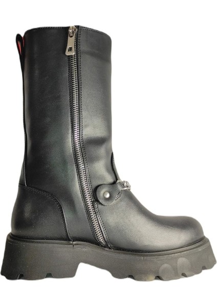 Millennium Kadın Zincir Detaylı Fermuarlı Siyah Kalın Taban Bot fırsatları