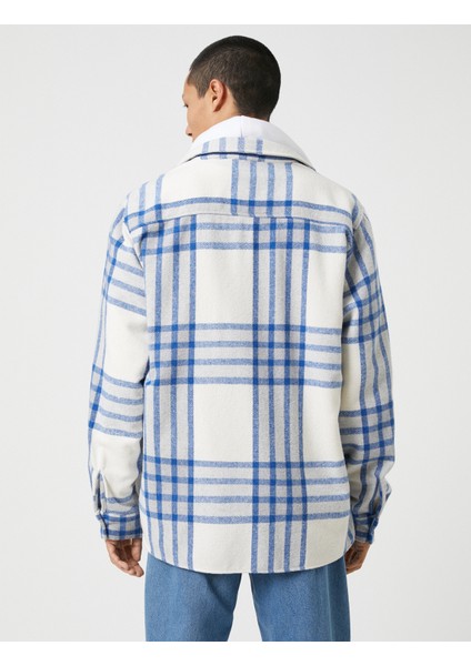 Ekoseli Kolej Gömlek Ceket İşlemeli Cep Detaylı Klasik Yaka fırsatları