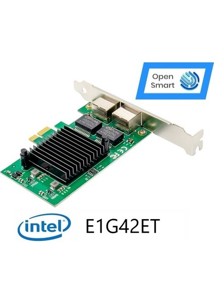 Open Smart 2 Port Intel E1G42ETBLK 1gbe Pcıe X1 Ethernet Kart - OPS7239NT