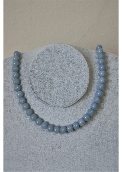 8 mm Anjelit, Ancelit(Melek Taşı ) Doğal Taş Kolye