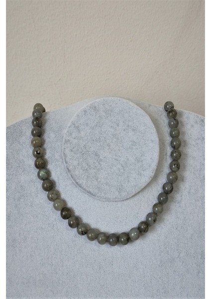 8 mm Labradorit Doğal Taş Kolye
