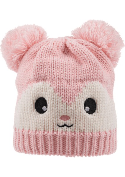 Kitti Aylık Kız Kulaklı Bere (0-18 Ay) K22110-04 Gül Pembe