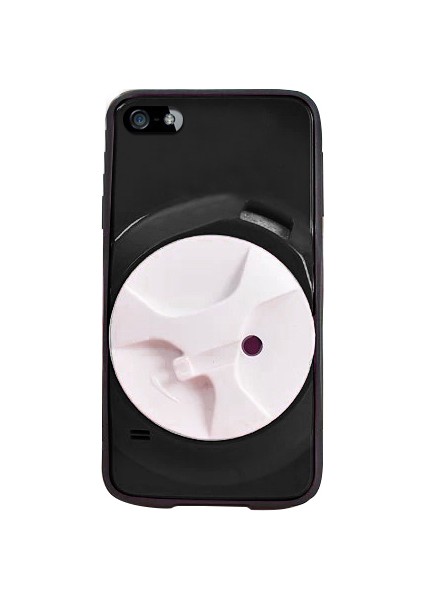 iPhone 5-5s-Se Kulaklık Makaralı Arka Kapak Siyah