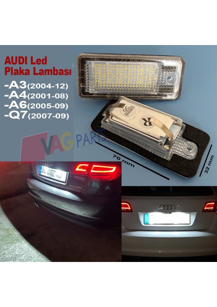 Audi A4 B6 LED Plaka Aydınlatması - Audi A4 B6 B7 Plaka Lamba LED