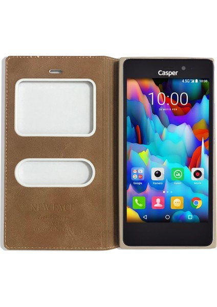 Casper Vıa E1C Gizli Mıknatıslı Pencereli Magnum Kılıf Gold