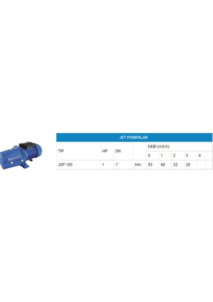 1hp 5 Bar Basınçlı Jet Pompa