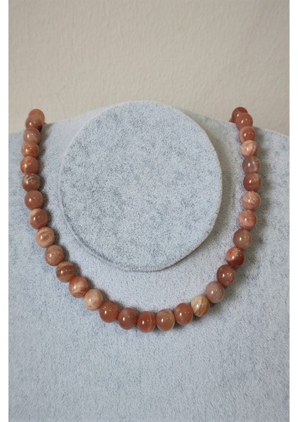 8 mm Güneş Taşı Doğal Taş Kolye