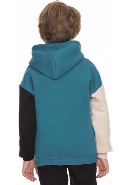 Erkek Çocuk Kapüşonlu Parçalı 3 Ip Sweatshirt modelleri