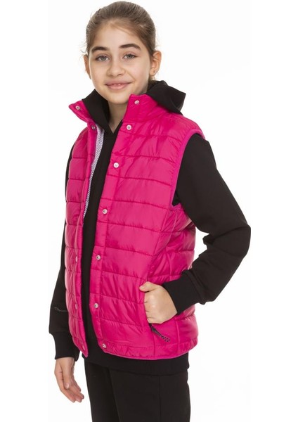 Unisex Kapitone File Astarlı Çıtçıtlı Yelek