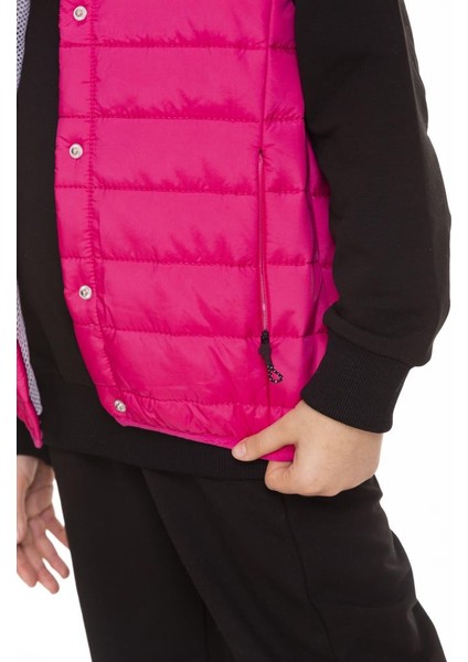 Unisex Kapitone File Astarlı Çıtçıtlı Yelek