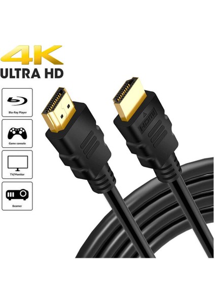HDMI Kablo 4K 3D Ağ Destekli Altın Uçlu 4K 60Hz 18G Bps Ultra Hd 4K Ethernet HDMI Kablosu - 10 mt fırsatları