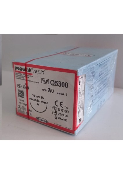 Q5300 Pegelak Rapid 2/0 30 1/2 Yuvarlak -75 cm -Örgülü -Emilebilir (42 Gün) Cerrahi İplik