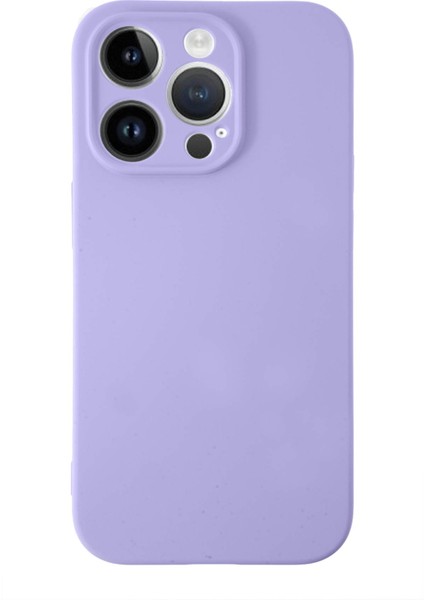 Apple iPhone 14 Pro Max Kapak Içi Kadife Kamera Korumalı Lansman Silikon Kılıf - Lila