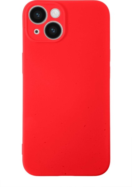 Apple iPhone 14 Plus ile Uyumlu Kapak Içi Kadife Kamera Korumalı Lansman Silikon ile Uyumlu Kılıf - Kırmızı
