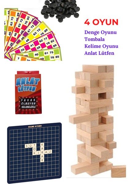 Yılbaşı Oyunları, Eğlence Seti, Kelime Denge Oyunu, Tombala, Anlat Lütfen (Tonbala)