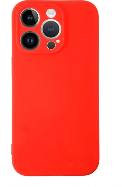 Caseworld Apple iPhone 14 Pro Kapak Içi Kadife Kamera Korumalı Lansman Silikon Kılıf - Kırmızı