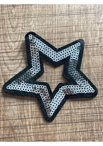 7x7 cm Pul Payetli Tasarım Yıldız Ütü Ile Yapışır Aplike Arma Yama
