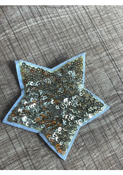7x7 cm Pul Payetli Tasarım Yıldız Aplike Arma Yama