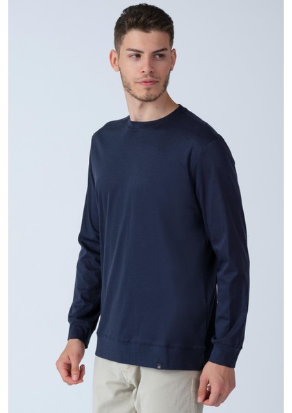 Bisiklet Yaka Uzun Kollu Basic T-Shirt (E21-72400)