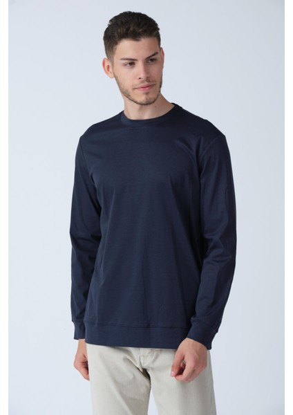 Bisiklet Yaka Uzun Kollu Basic T-Shirt (E21-72400) modelleri