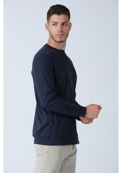 Bisiklet Yaka Uzun Kollu Basic T-Shirt (E21-72400) fırsatları