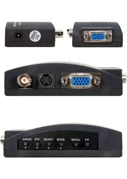 Bnc - VGA Video Dönüştürücü Bileşik S-Video Girişi - Pc VGA Çıkışı Adaptörü Bnc Input To VGA Output