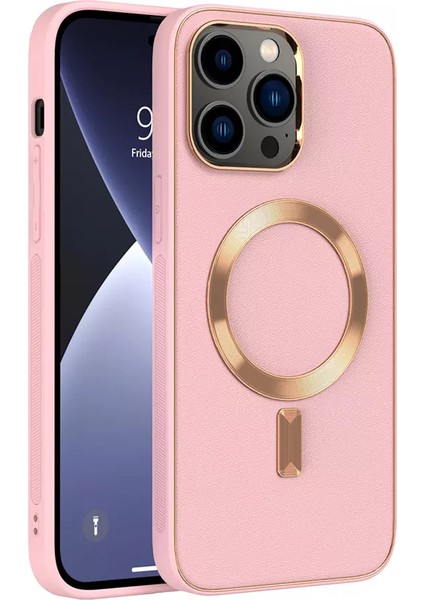 Apple iPhone 11 Pro Max Kılıf Magsafe Wireless Kablosuz Şarj Uyumlu Suni Deri Hibrit Kapak