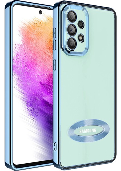Samsung Galaxy A53 Kılıf Renkli Kenarlı Parlak Logo Açık Omega Silikon