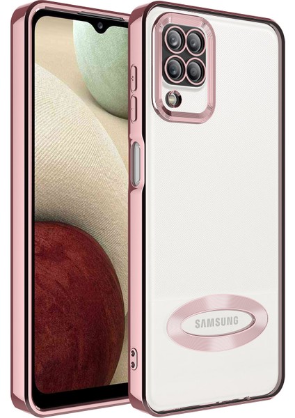 Samsung Galaxy M12 Kılıf Renkli Kenarlı Parlak Logo Açık Omega Silikon