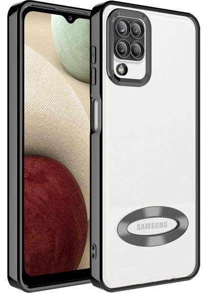 Samsung Galaxy M12 Kılıf Renkli Kenarlı Parlak Logo Açık Omega Silikon