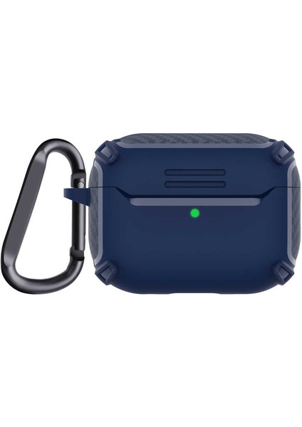 Apple Airpods Pro 2. Nesil Için Ultra Korumalı Kancalı Karbon Desenli Silikon