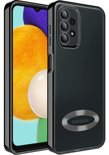 Samsung Galaxy A23 Kılıf Renkli Kenarlı Parlak Logo Açık Omega Silikon