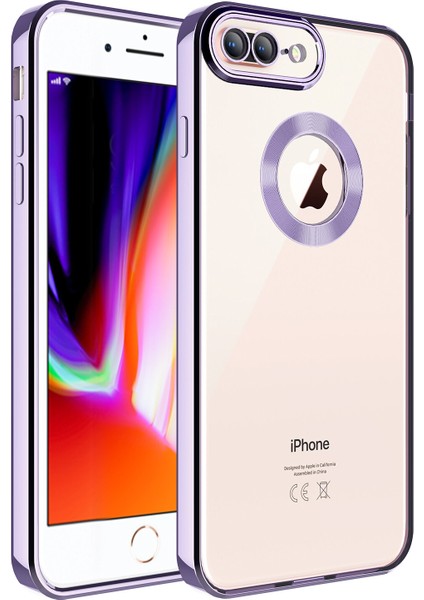 Apple Iphone 7 Plus Kılıf Renkli Kenarlı Parlak Logo Açık Omega Silikon