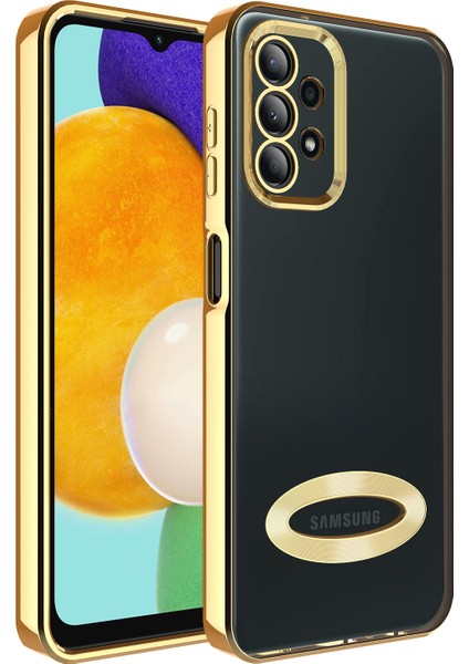 Samsung Galaxy A23 Kılıf Renkli Kenarlı Parlak Logo Açık Omega Silikon