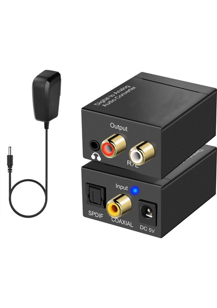 3.5 mm Dijital Analog Ses Dönüştürücü Optik Fiber Toslink Koaksiyel Sinyal Rca R/l Ses Çözücü Spdıf