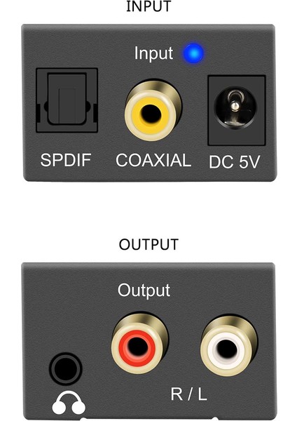 3.5 mm Dijital Analog Ses Dönüştürücü Optik Fiber Toslink Koaksiyel Sinyal Rca R/l Ses Çözücü Spdıf