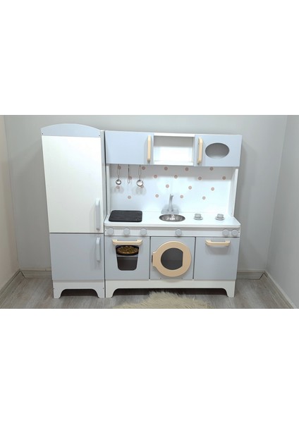 Buzdolaplı Işıklı Ahşap Oyun Mutfağı (Xxl)