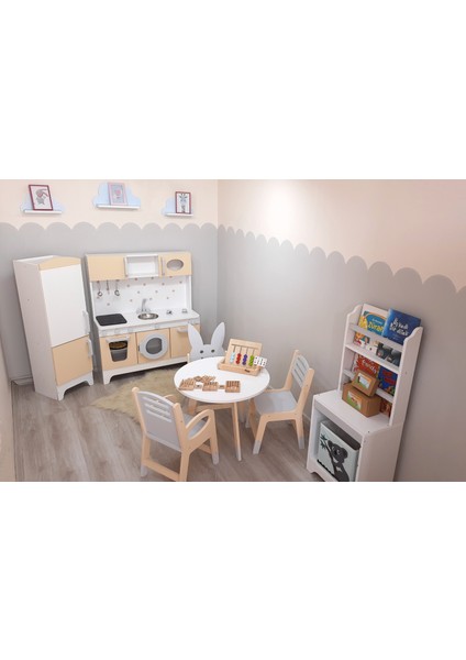 Buzdolaplı Işıklı Ahşap Oyun Mutfağı (Xxl) fırsatları