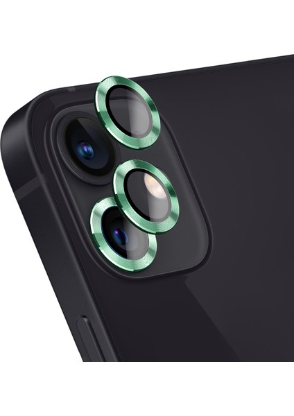 iPhone 12 Kamera Lens Koruyucu Cam Metal Kenarlı 2li Set