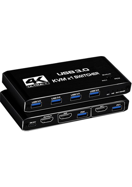 4KVM421 Kvm Switch 2x1 HDMI 4K USB 3.0 Hdcp 2.3 HDR10 Edıd