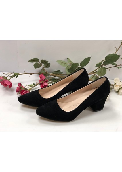 5 cm Kalın Topuklu Orta Boy Stiletto Bayan Ayakkabı