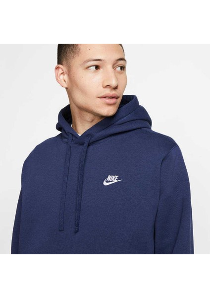 Sportswear Club Fleece Pullover Brushed-Back Hoodie Erkek SWEATSHIRT-BV2654-410 modelleri