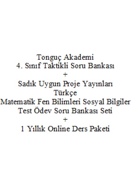 4. Sınıf Taktikli Soru Bankası - Sadık Uygun Proje Yayınları Türkçe Matematik Fen Bilimleri Sosyal Bilgiler Test Ödev Soru Bankası Seti - 1 Yıllık Online Ders Paketi