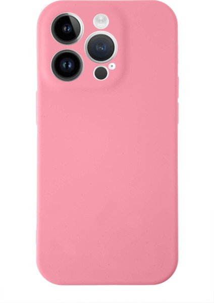 Apple iPhone 14 Pro Max Kapak Içi Kadife Kamera Korumalı Lansman Silikon Kılıf - Pembe