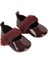 Bordo Tüylü Cırt Cırtlı Rugan Kız Bebek Babet PATIK-G-2355 2