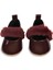 Bordo Tüylü Cırt Cırtlı Rugan Kız Bebek Babet PATIK-G-2355 3